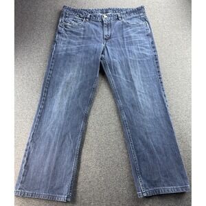 Robert Graham Mens Denim Blue Jeans Size 38X28 Straight Leg Classic Yates Pants